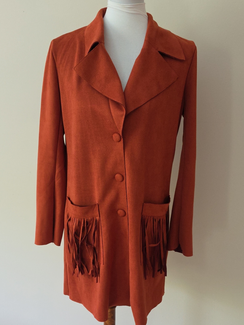 Solitaire Rust Fringe Western Style Jacket Brand New